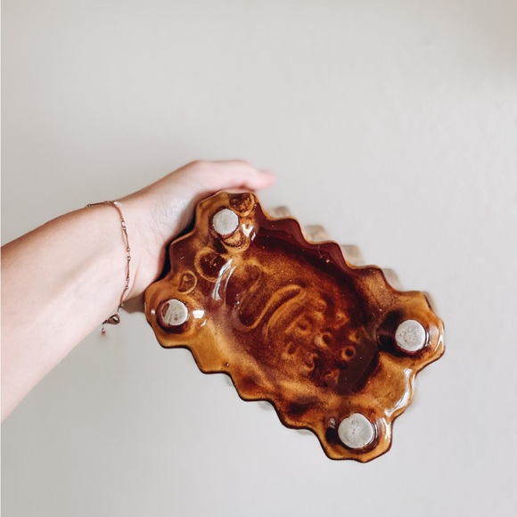 Vintage USA UPCO 276 Pleated Gold/Yellow Geometric Planter - Picture 2 of 5